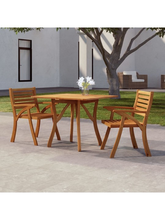 Sodo stalas, 85x85x75cm, akacijos medienos masyvas