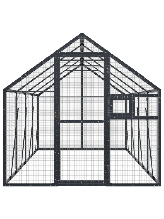 Paukštidė, antracito spalvos, 1,79x4x1,85m, aliuminis