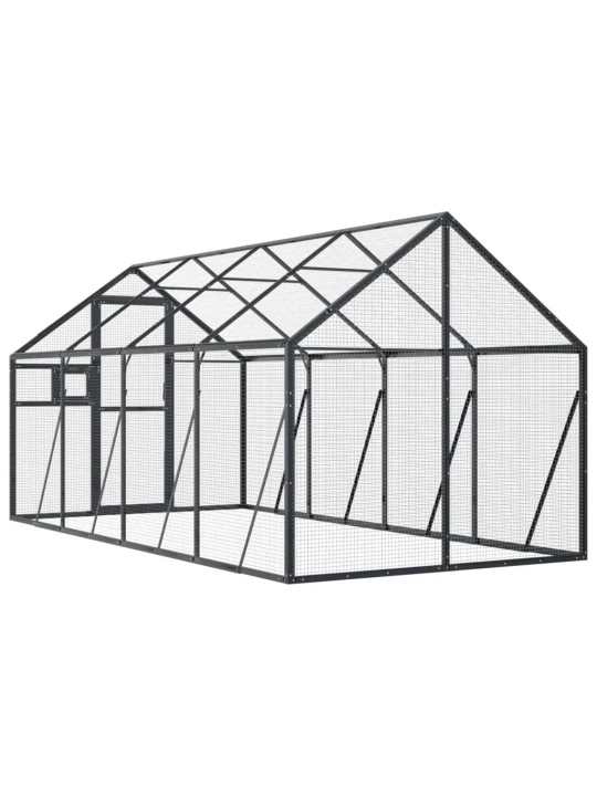 Paukštidė, antracito spalvos, 1,79x4x1,85m, aliuminis