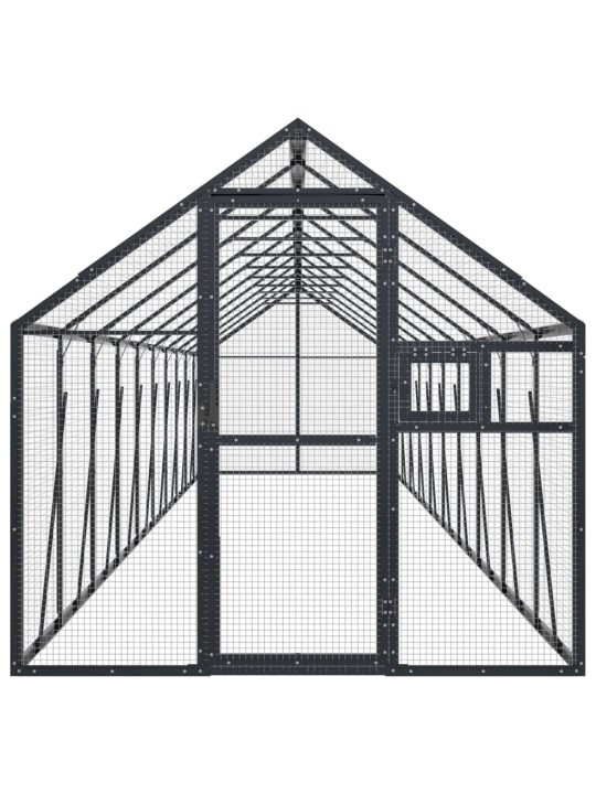 Paukštidė, antracito spalvos, 1,79x10x1,85m, aliuminis