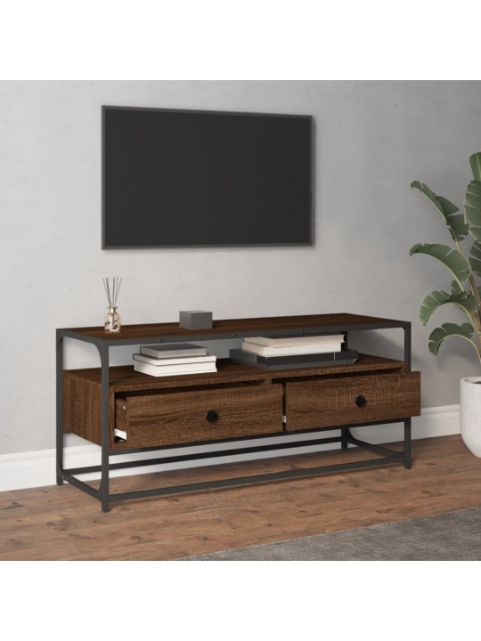 Televizoriaus spintelė, ruda ąžuolo, 100x35x45cm, mediena