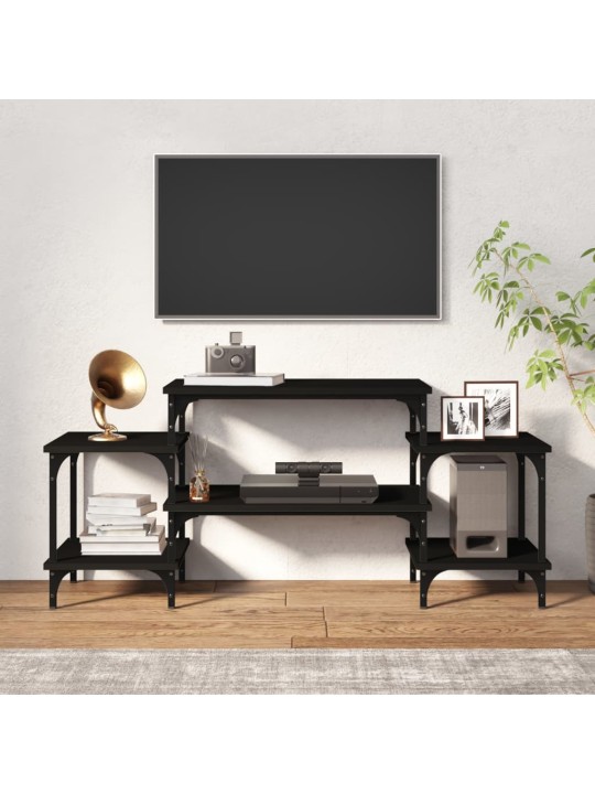 Televizoriaus spintelė, juodos spalvos, 117x35x52cm, mediena