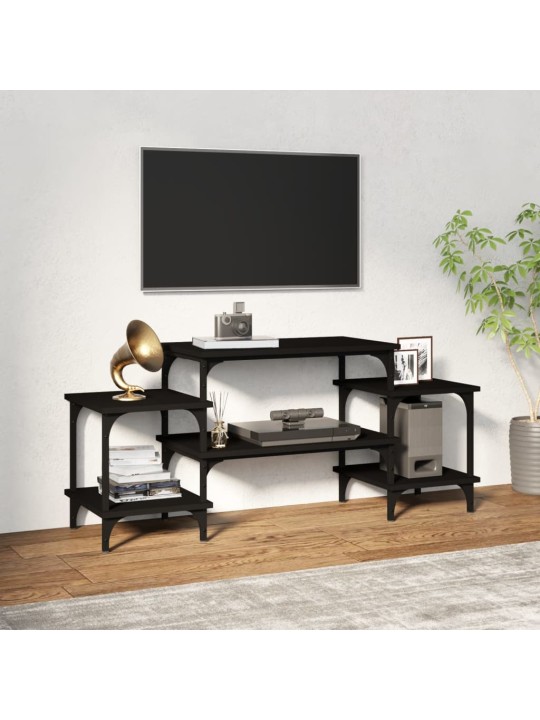 Televizoriaus spintelė, juodos spalvos, 117x35x52cm, mediena