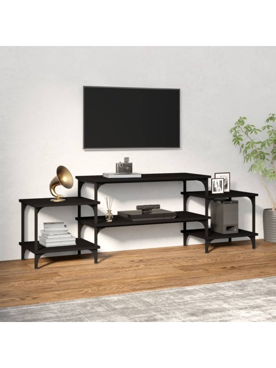 Televizoriaus spintelė, juodos spalvos, 157x35x52cm, mediena
