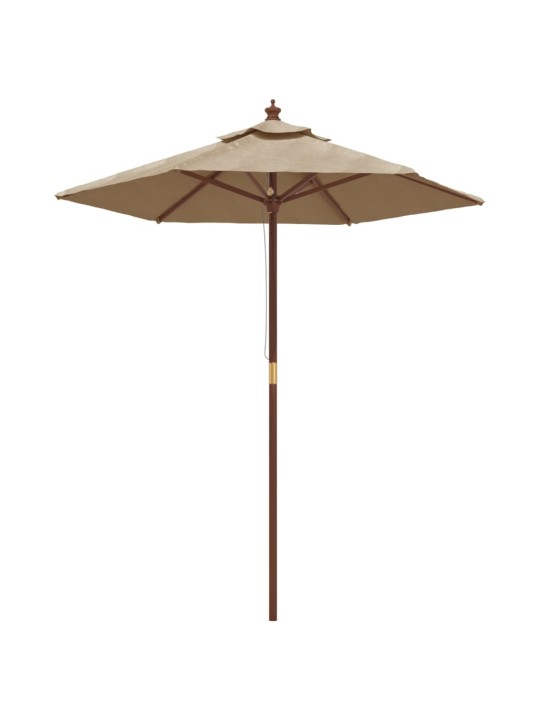 Sodo skėtis su mediniu stulpu, taupe spalvos, 196x231cm