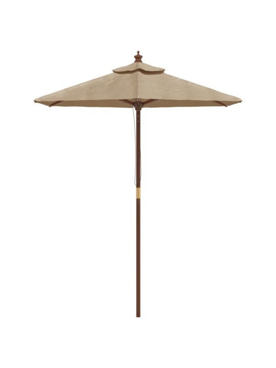 Sodo skėtis su mediniu stulpu, taupe spalvos, 196x231cm