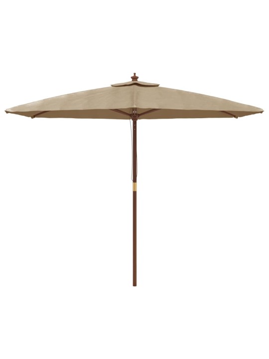 Sodo skėtis su mediniu stulpu, taupe spalvos, 299x240cm