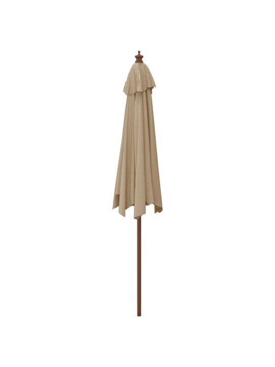 Sodo skėtis su mediniu stulpu, taupe spalvos, 299x240cm