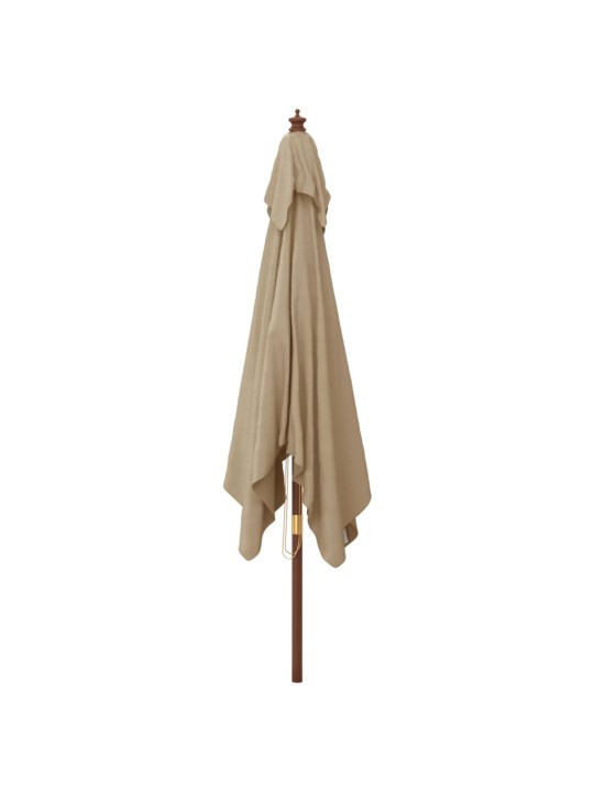 Sodo skėtis su mediniu stulpu, taupe spalvos, 300x300x273cm
