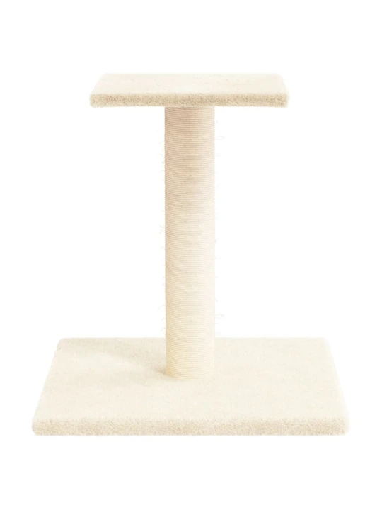 Draskymo stovas katėms su platforma, kreminės spalvos, 38cm