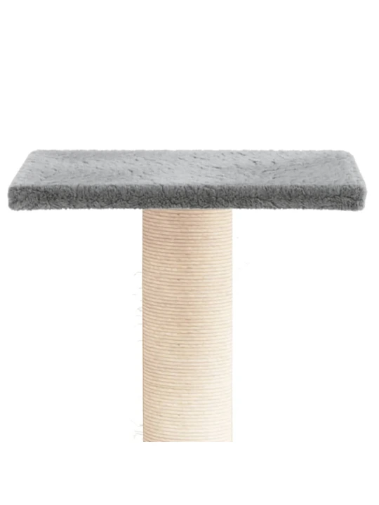 Draskymo stovas katėms su platforma, šviesiai pilkas, 38cm