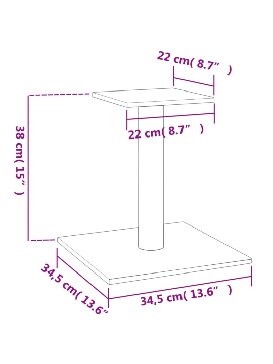 Draskymo stovas katėms su platforma, šviesiai pilkas, 38cm