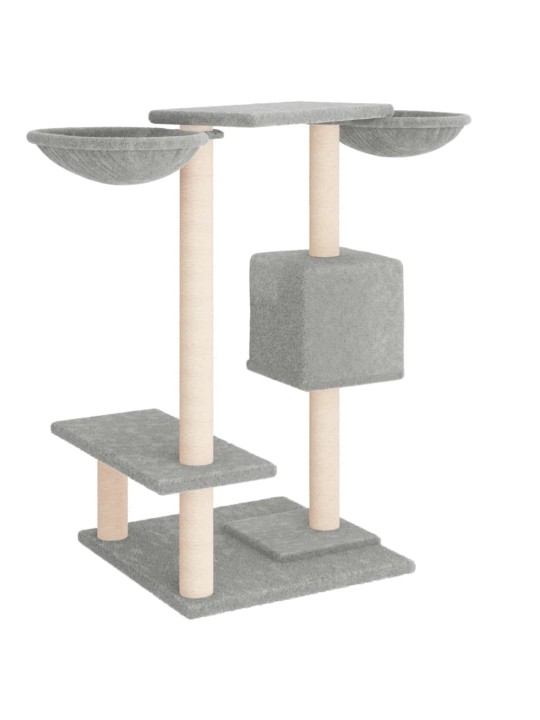 Draskyklė katėms su draskymo stovais, šviesiai pilka, 82cm
