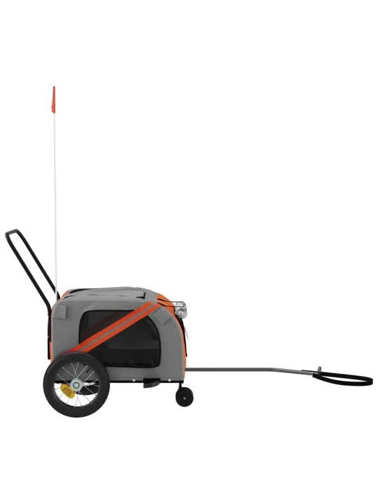 Dviračio priekaba augintiniams, oranžinė/juoda, audinys/geležis