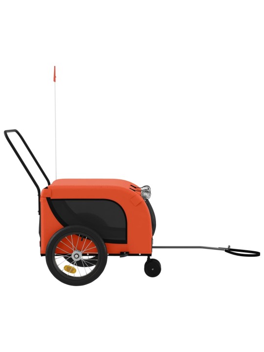 Dviračio priekaba augintiniams, oranžinė/juoda, audinys/geležis