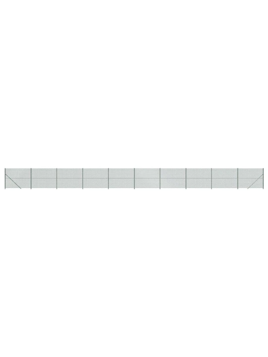 Tinklinė tvora su flanšais, žalios spalvos, 1,4x25m