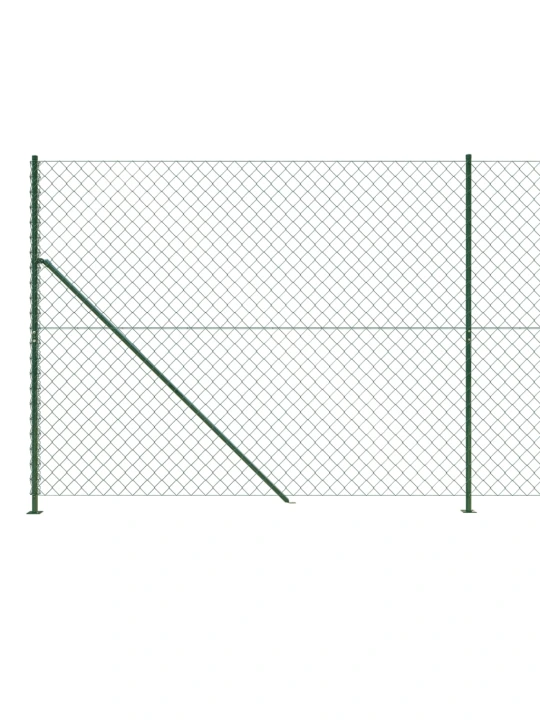 Tinklinė tvora su flanšais, žalios spalvos, 1,4x25m