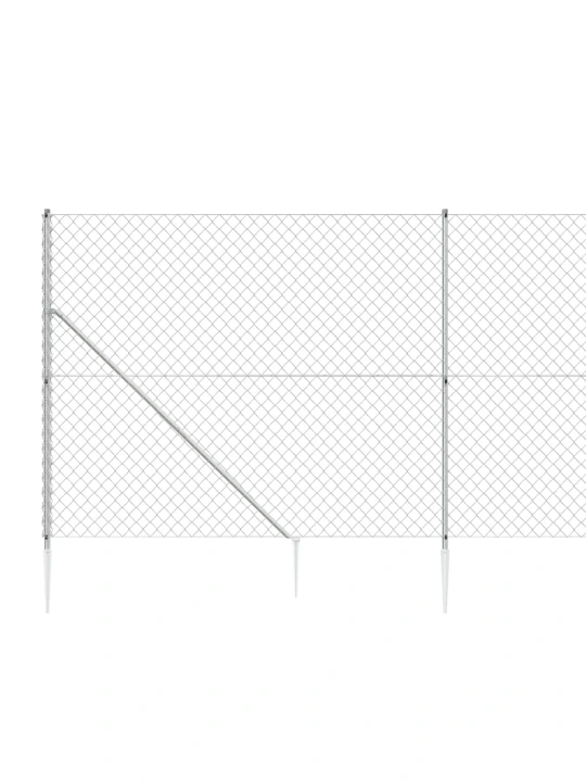 Tinklinė tvora su smaigais, sidabrinės spalvos, 1,6x25m
