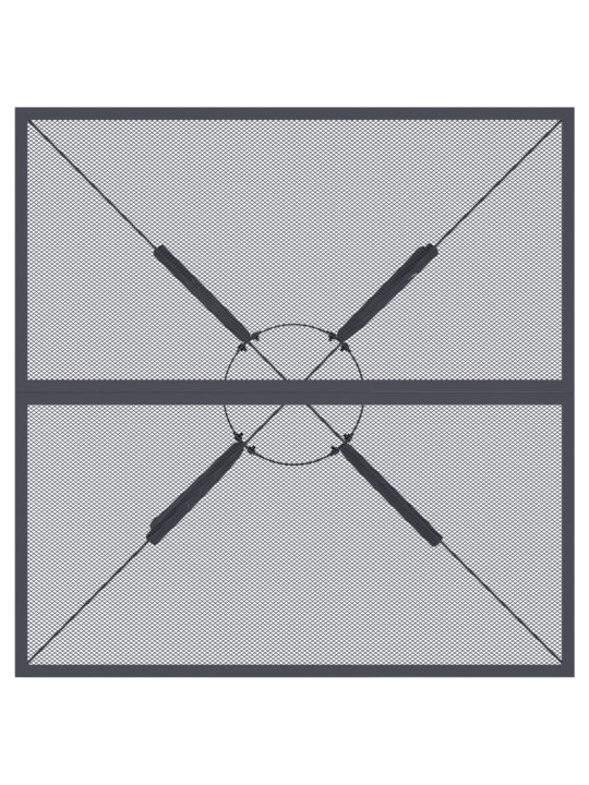 Sodo stalas, antracito, 80x80x72,5cm, plienas, tinklelis