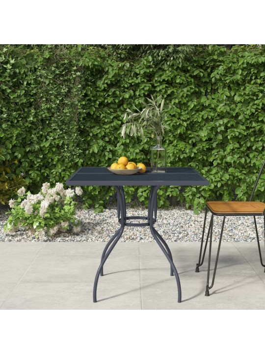 Sodo stalas, antracito, 80x80x72,5cm, plienas, tinklelis