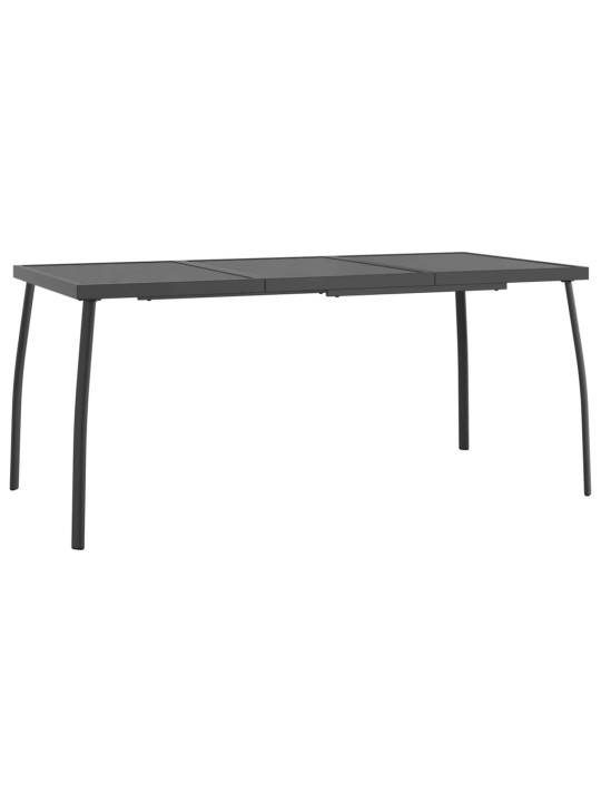 Sodo stalas, antracito, 165x80x72cm, plienas, tinklelis