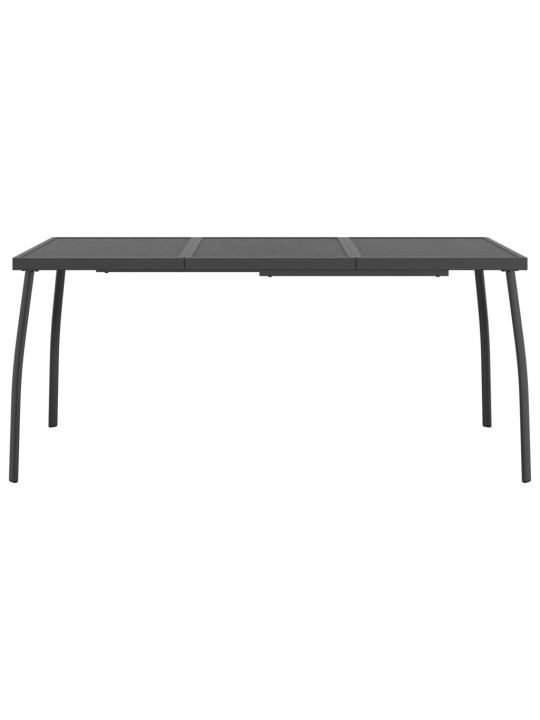 Sodo stalas, antracito, 165x80x72cm, plienas, tinklelis