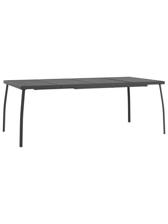 Sodo stalas, antracito, 200x100x72cm, plienas, tinklelis