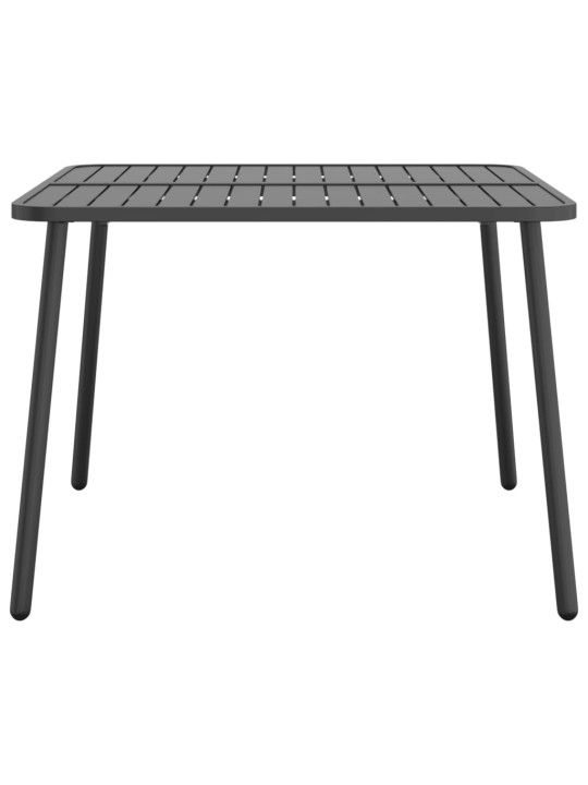 Sodo stalas, antracito spalvos, 100x100x71cm, plienas