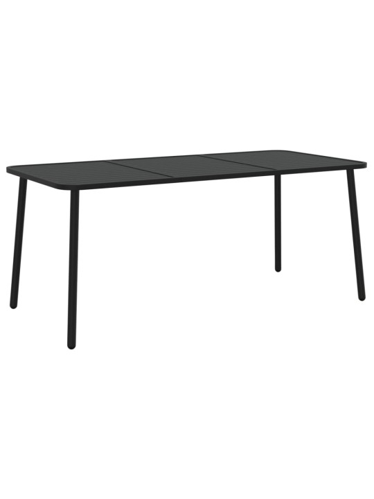 Sodo stalas, antracito spalvos, 165x80x71cm, plienas