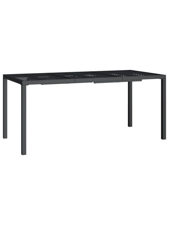 Sodo stalas, antracito spalvos, 165x80x72cm, plienas