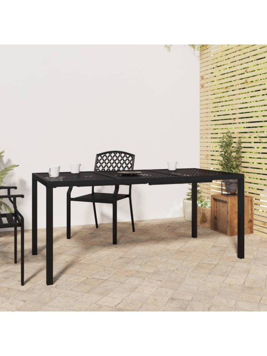 Sodo stalas, antracito spalvos, 165x80x72cm, plienas