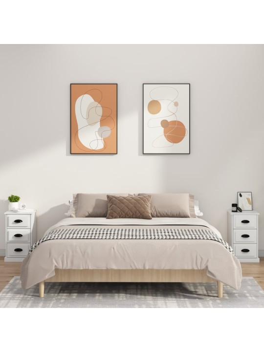 Naktinė spintelė, baltos spalvos, 39x39x67cm, apdirbta mediena