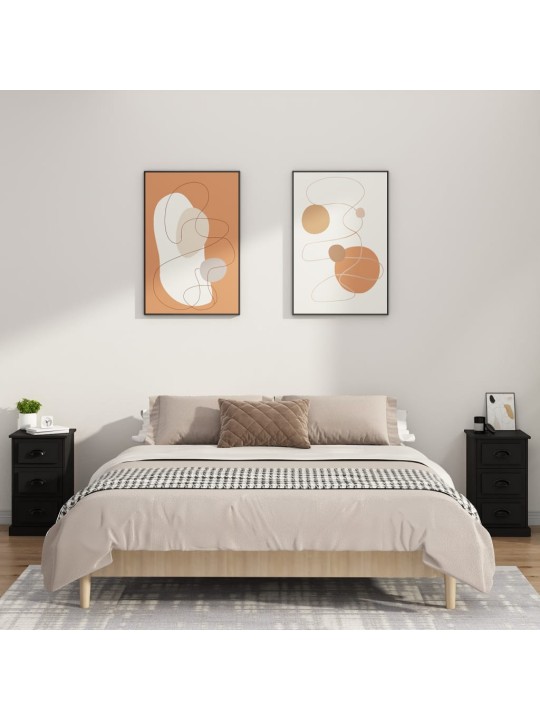 Naktinė spintelė, juodos spalvos, 39x39x67cm, apdirbta mediena