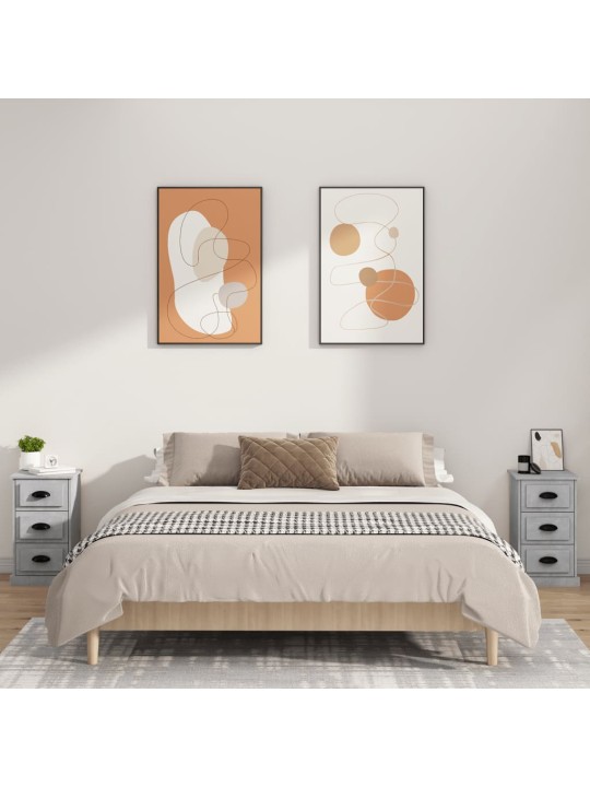Naktinė spintelė, betono pilka, 39x39x67cm, apdirbta mediena