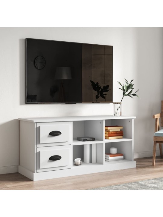 Televizoriaus spintelė, balta, 102x35,5x47,5cm, mediena