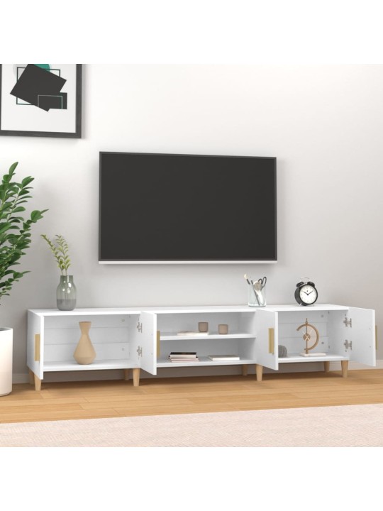 Televizoriaus spintelė, balta, 180x31,5x40cm, apdirbta mediena