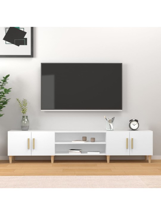 Televizoriaus spintelė, balta, 180x31,5x40cm, apdirbta mediena