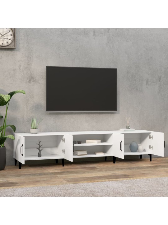 Televizoriaus spintelė, balta, 180x31,5x40cm, apdirbta mediena