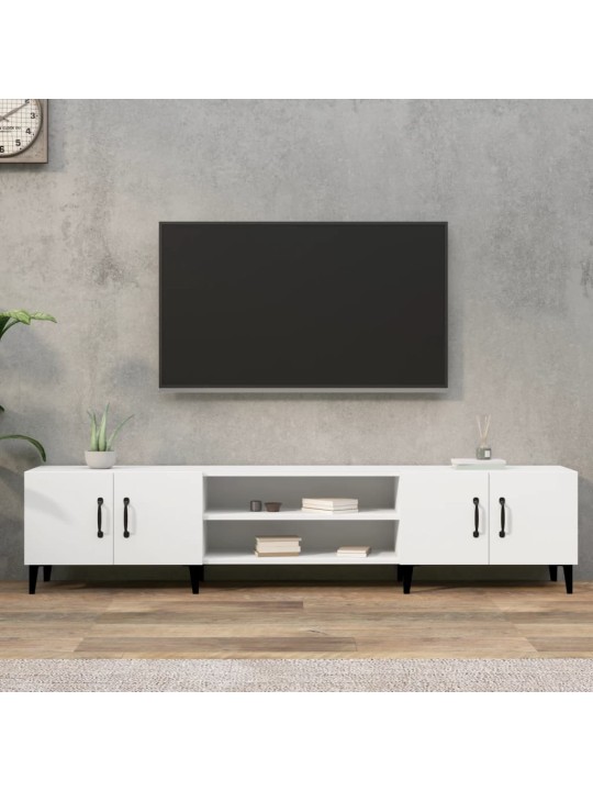 Televizoriaus spintelė, balta, 180x31,5x40cm, apdirbta mediena