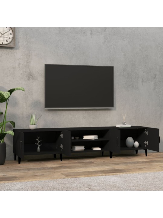 Televizoriaus spintelė, juoda, 180x31,5x40cm, apdirbta mediena