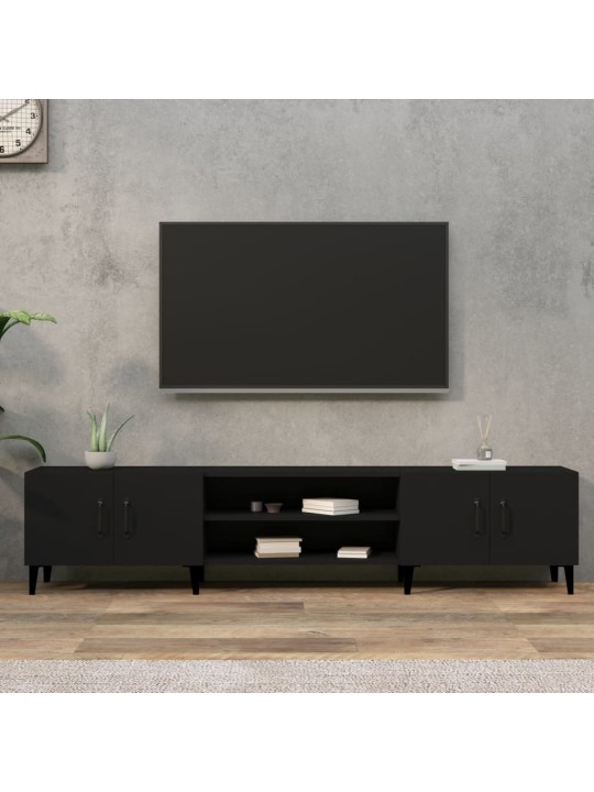 Televizoriaus spintelė, juoda, 180x31,5x40cm, apdirbta mediena