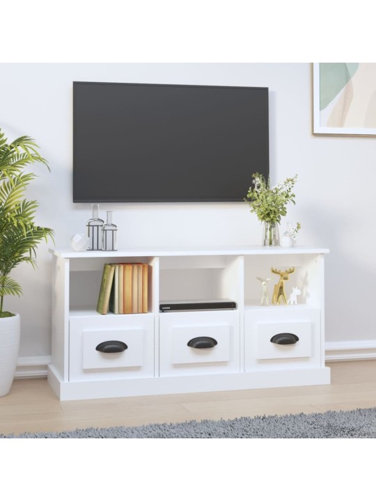 Televizoriaus spintelė, balta, 100x35x50cm, apdirbta mediena