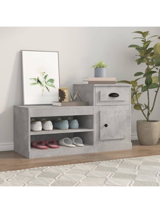 Spintelė batams, betono pilka, 100x42x60cm, apdirbta mediena