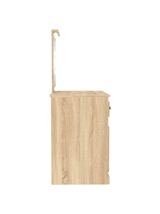 Kosmetinis staliukas su LED, ąžuolo, 90x50x132,5cm, mediena