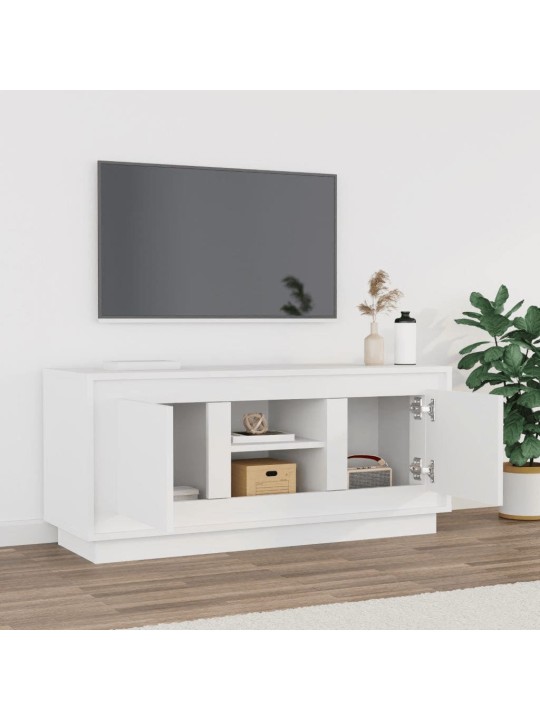 Televizoriaus spintelė, baltos spalvos, 102x35x45cm, mediena