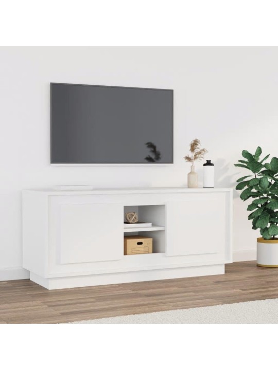 Televizoriaus spintelė, baltos spalvos, 102x35x45cm, mediena