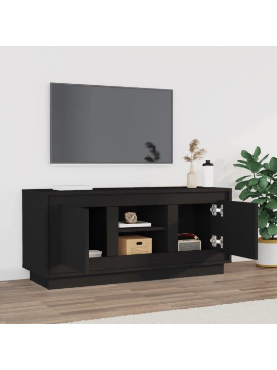 Televizoriaus spintelė, juodos spalvos, 102x35x45cm, mediena