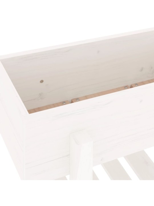 Aukštas sodo lovelis, baltas, 101x30x69cm, pušies masyvas