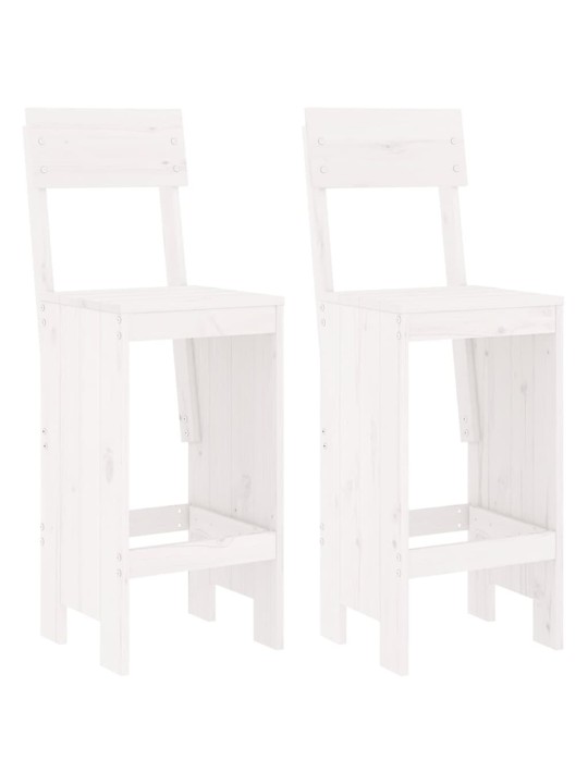 Baro taburetės, 2vnt., baltos, 40x48,5x115,5cm, pušies masyvas