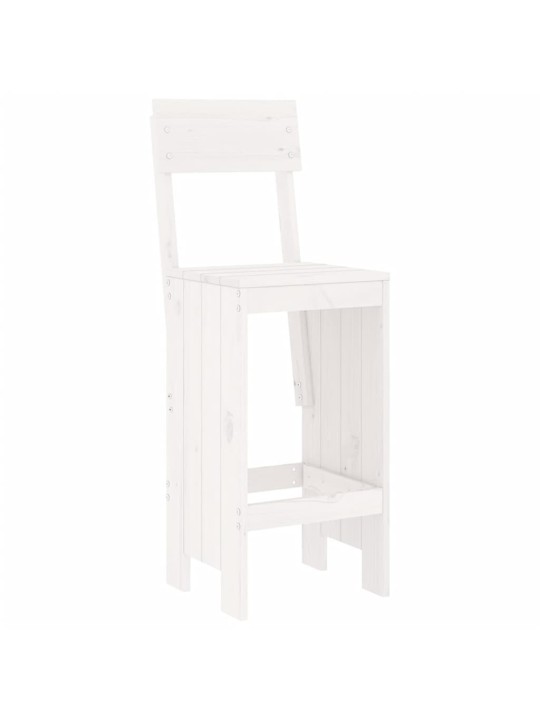 Baro taburetės, 2vnt., baltos, 40x48,5x115,5cm, pušies masyvas